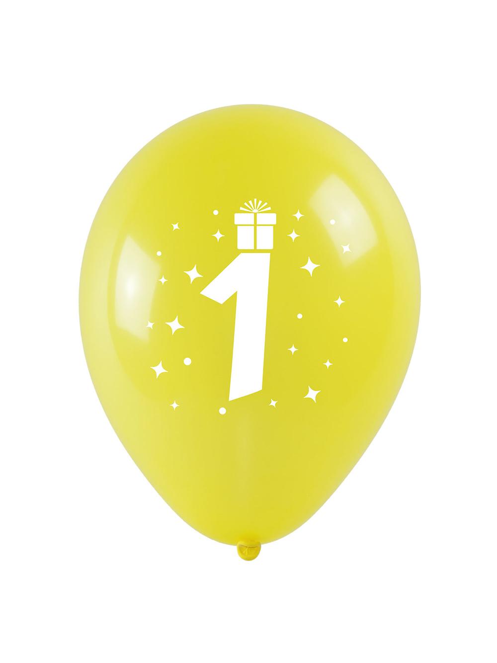 Balony z nadrukiem cyferki - 1 (3 szt.)