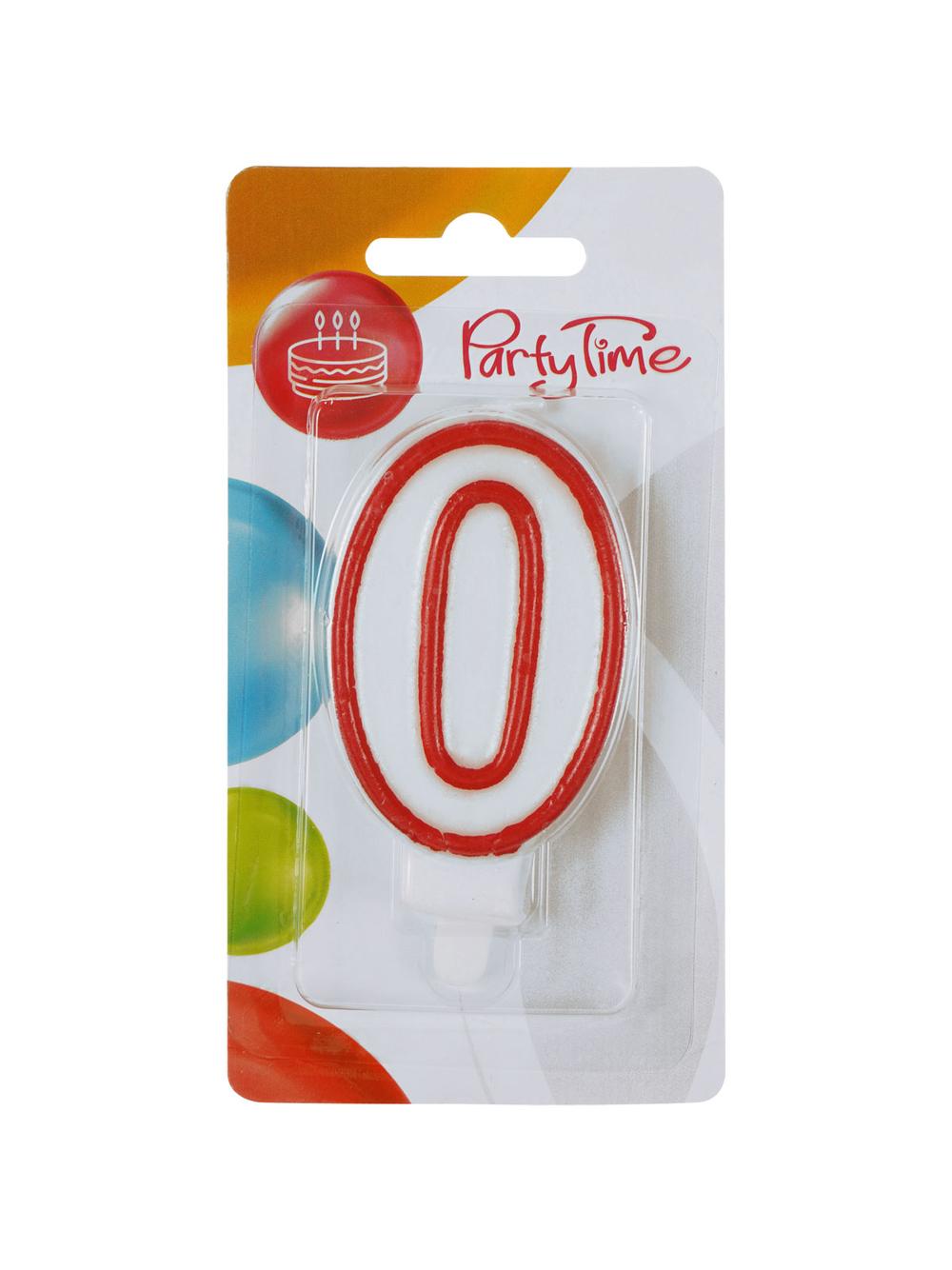 Świeczka cyferka nr 0 czerwona