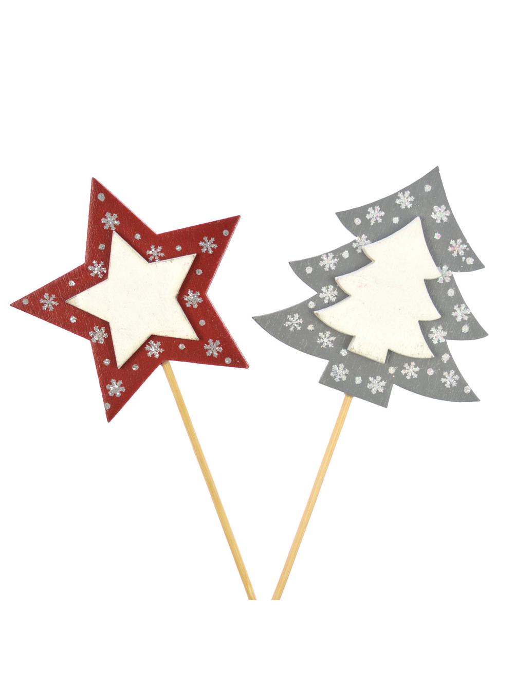 Dekoracja na piku - gwiazdka/ choinka zdobiona