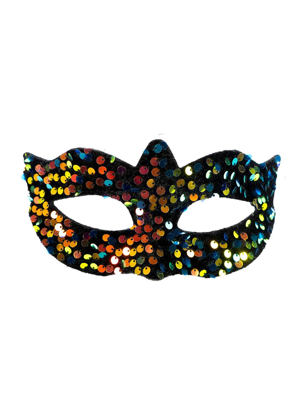 Maska wenecka z cekinami - jasna