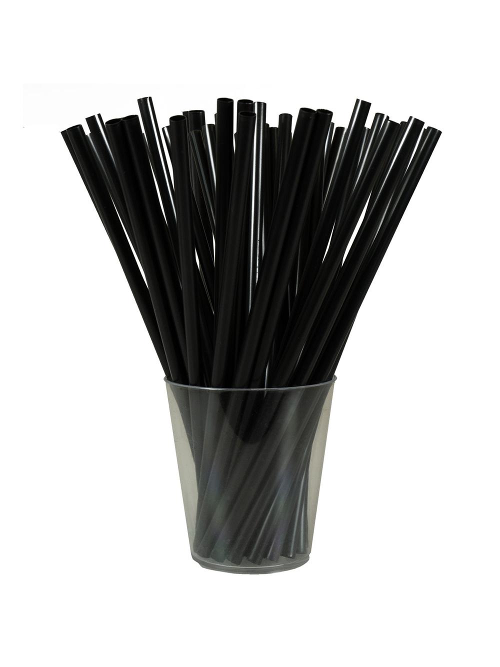 Słomki wielorazowe - proste czarne (20 szt.)