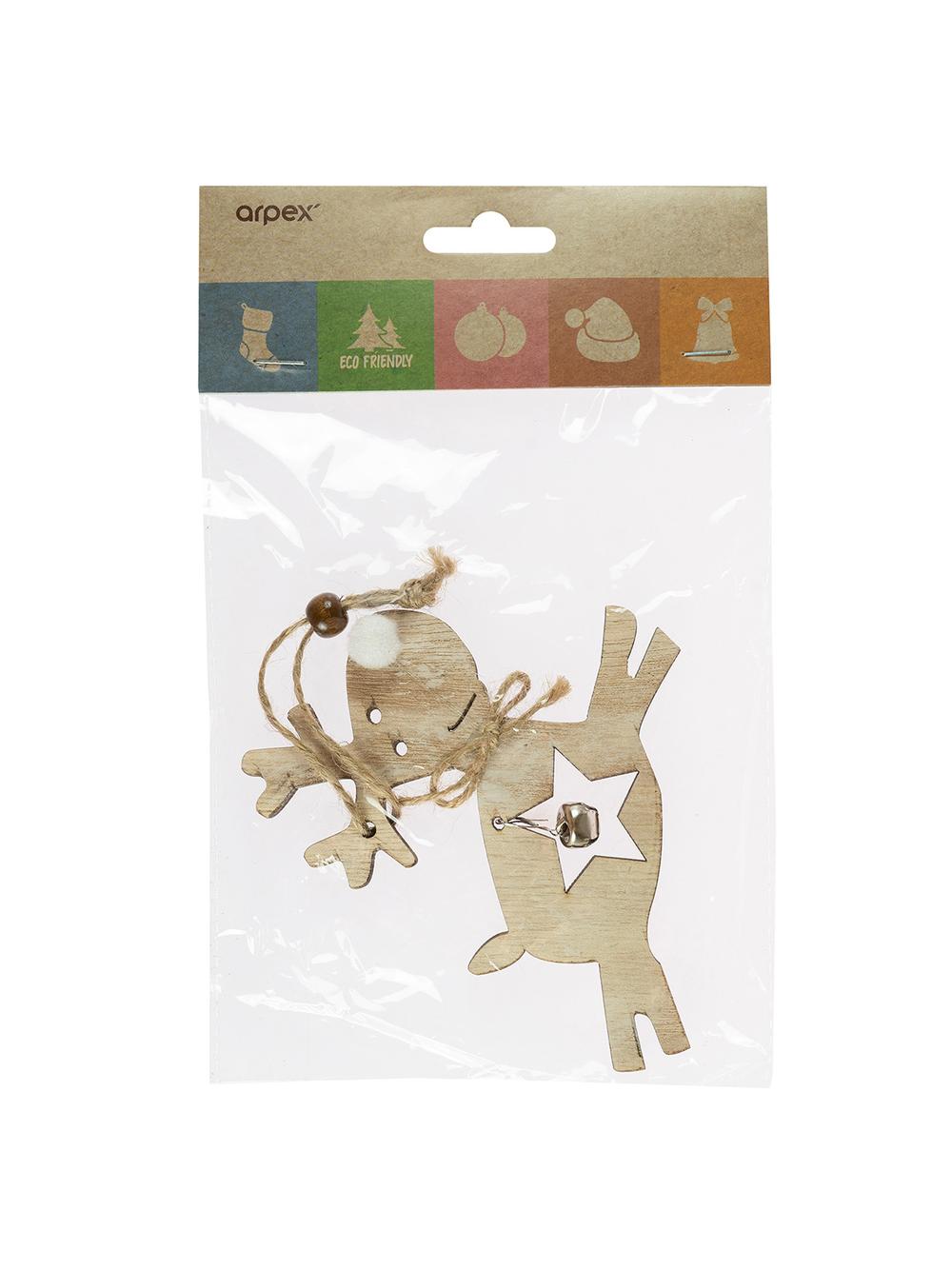 Drewniany renifer z dzwoneczkiem