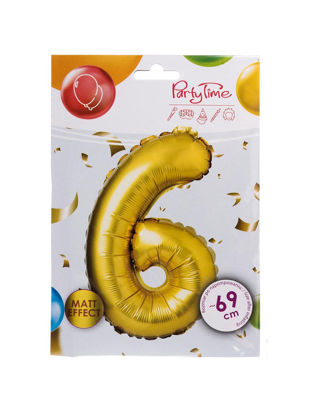 Balon foliowy cyferka matowa - 6