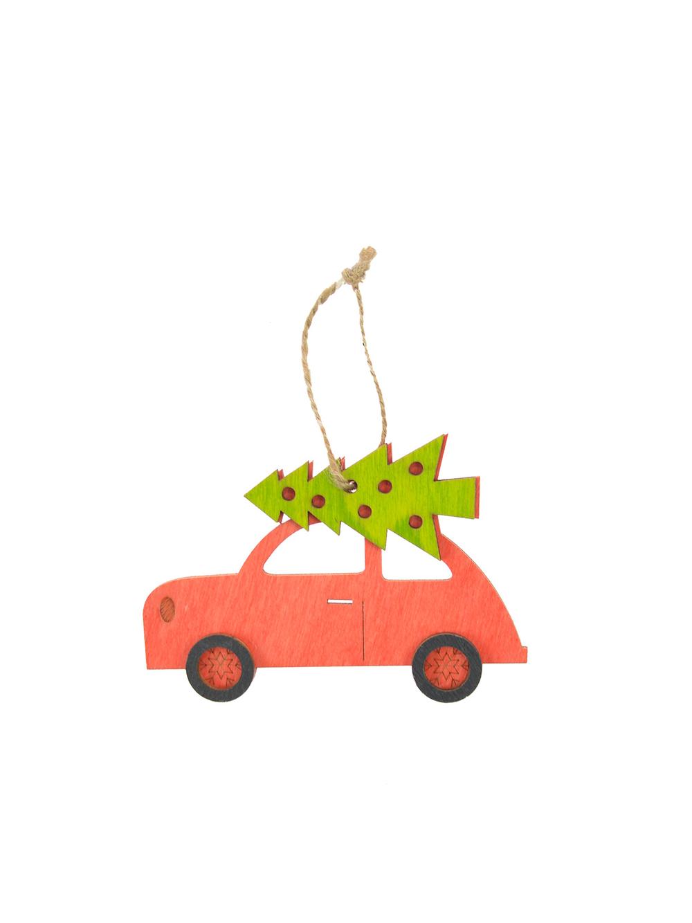 Drewniana zawieszka - samochodzik