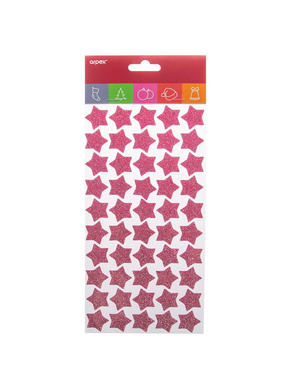 Naklejki brokatowe z pianki różowy