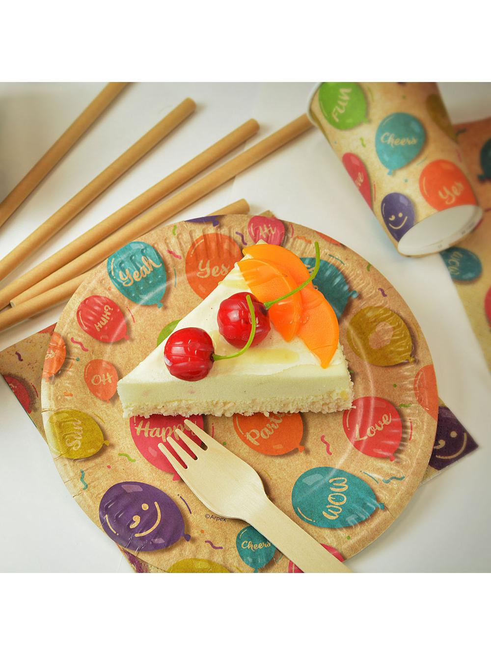 Talerze papierowe - Kraft Balloons (12 szt.) - FSC Mix Credit