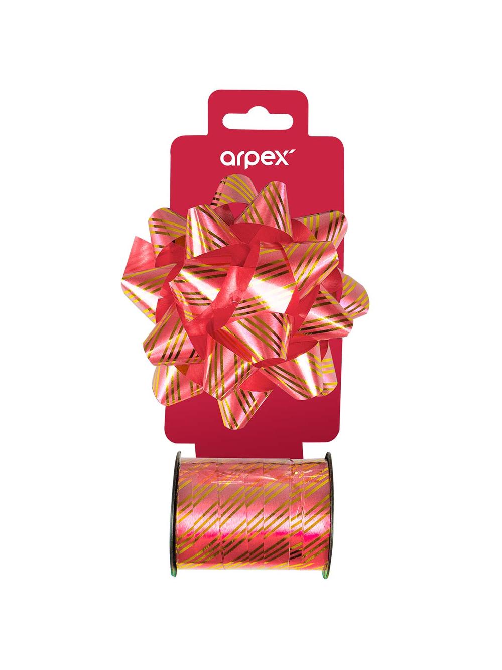 Zestaw do dekoracji prezentów w paski czerwony