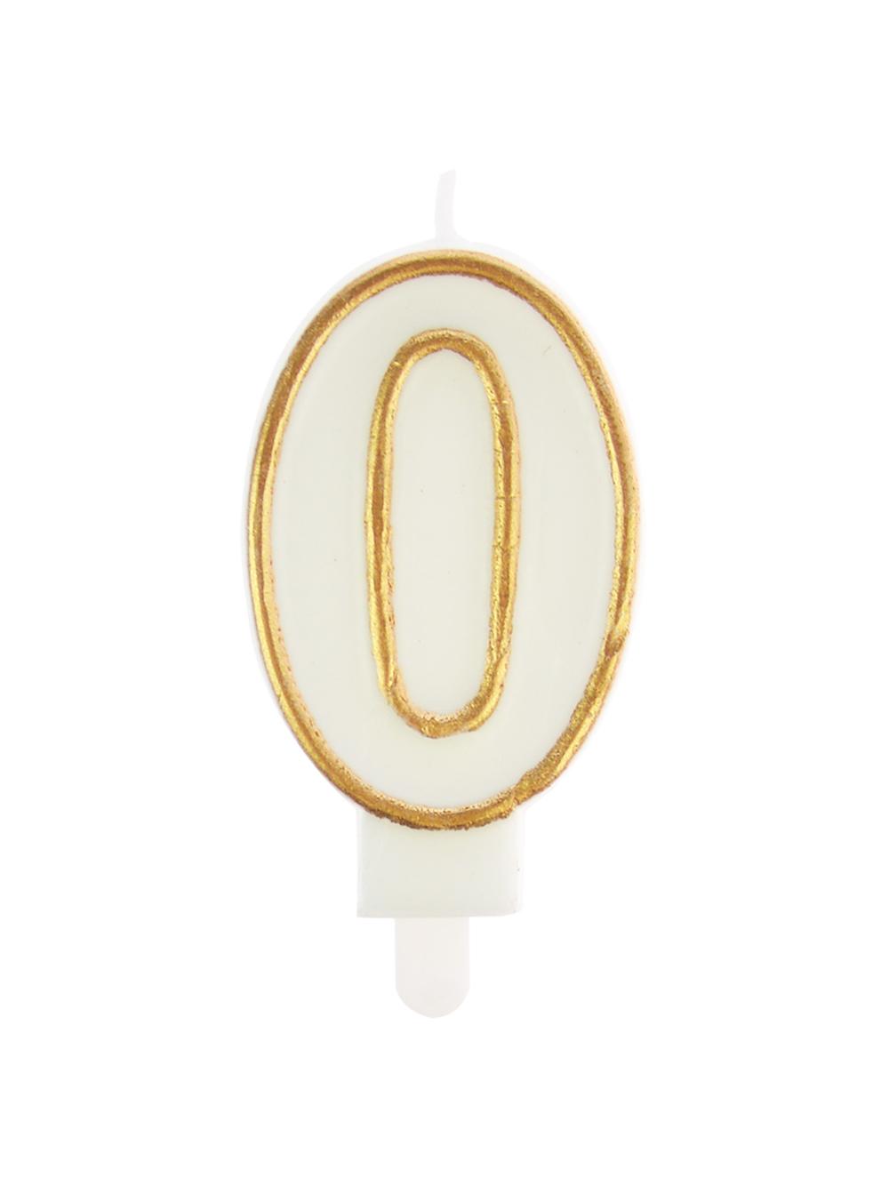 Świeczka cyferka nr 0 złota