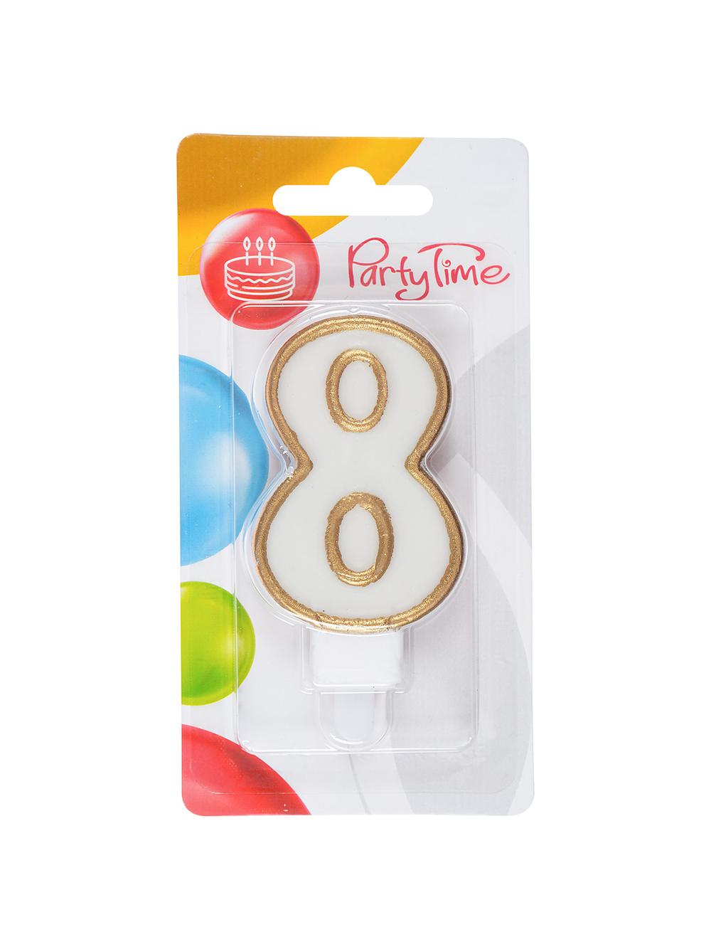 Świeczka cyferka nr 8 złota