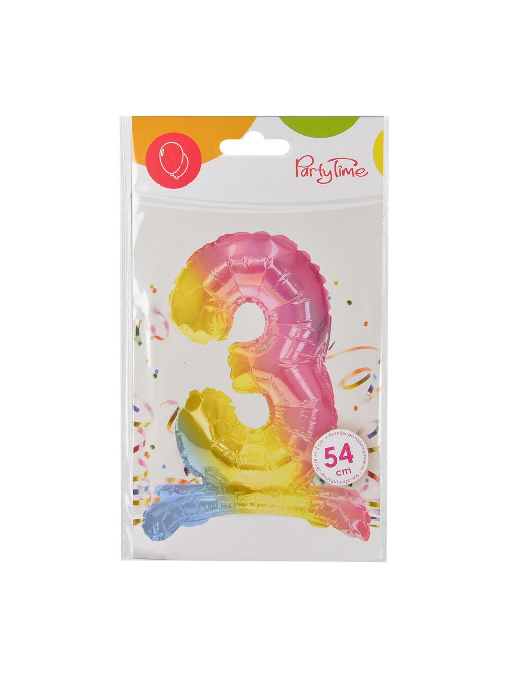Balon foliowy cyferka stojący nr 3