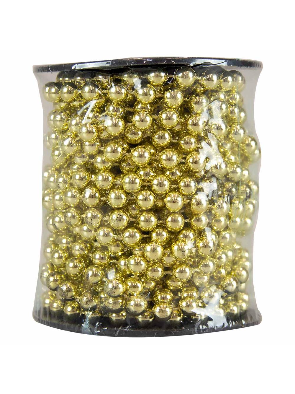 Łańcuch z koralami na szpuli złoty