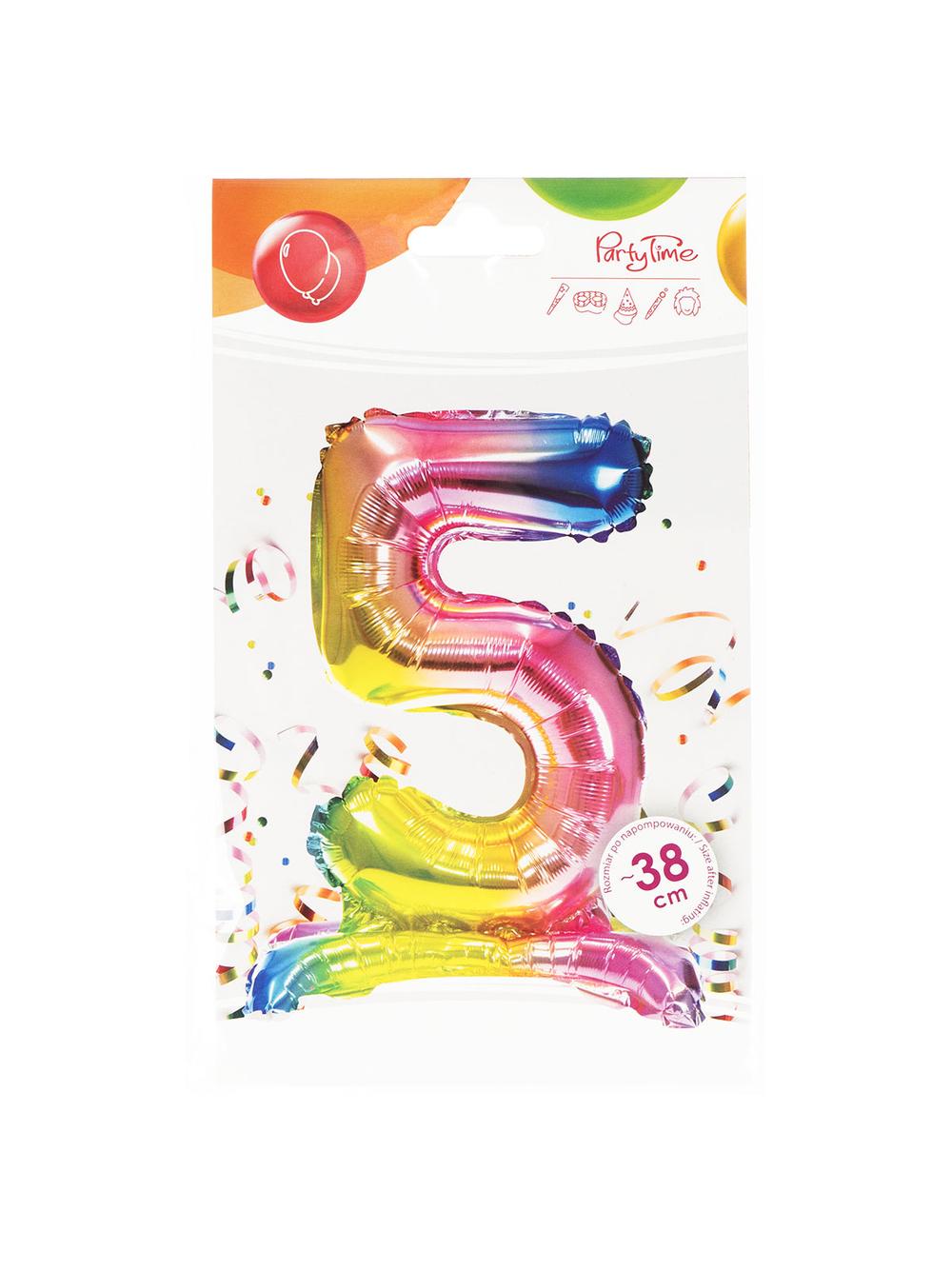 Balon foliowy cyferka stojący nr 5