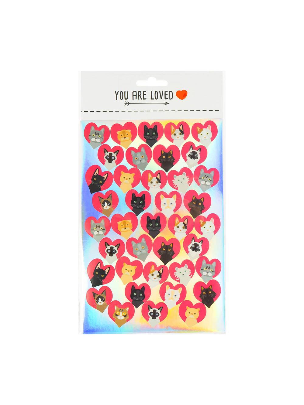 Naklejki serduszka z kotami