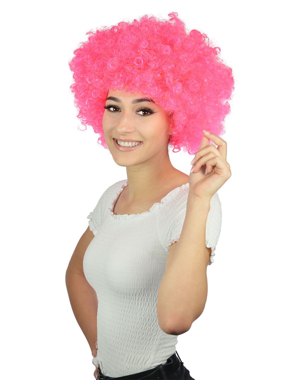 Peruka afro XXL różowa