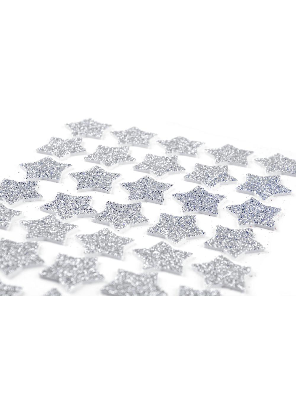 Naklejki brokatowe z pianki srebrny