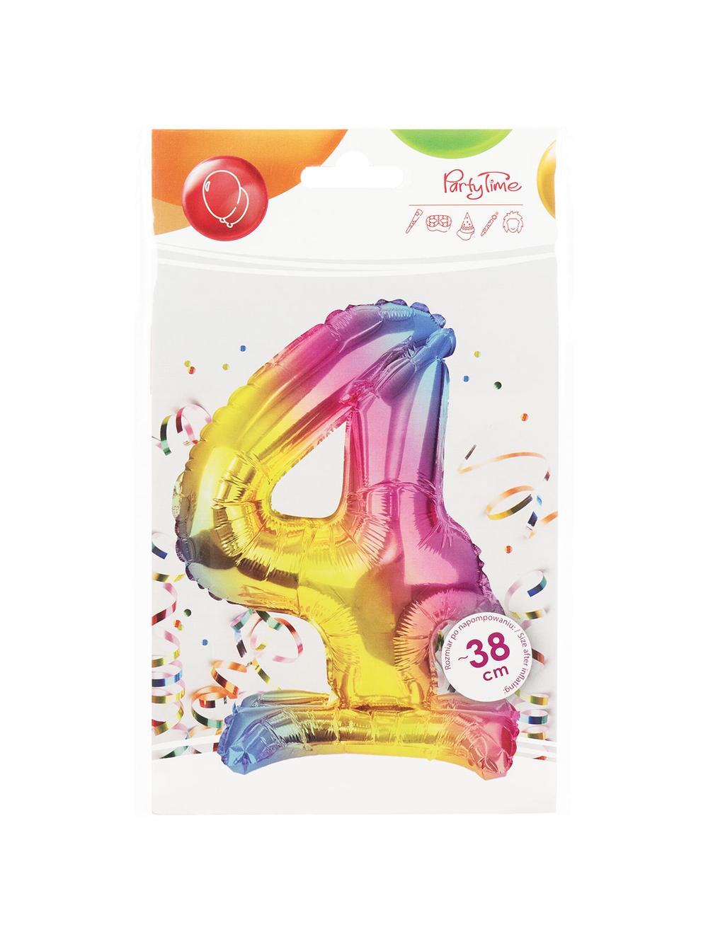 Balon foliowy cyferka stojący nr 4