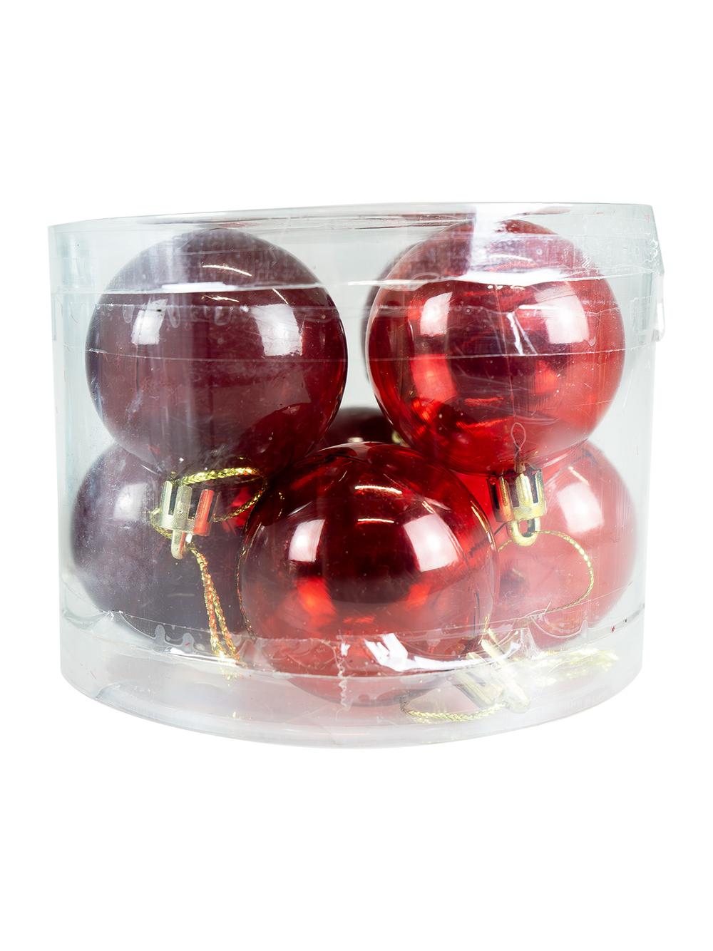 Zestaw bombek transparentnych (8 szt.) - czerwone
