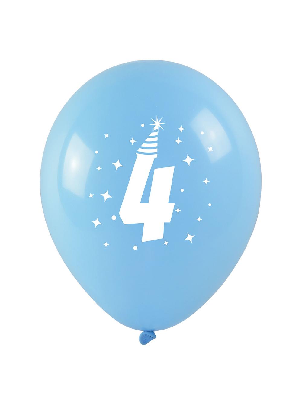 Balony z nadrukiem cyferki - 4 (3 szt.)