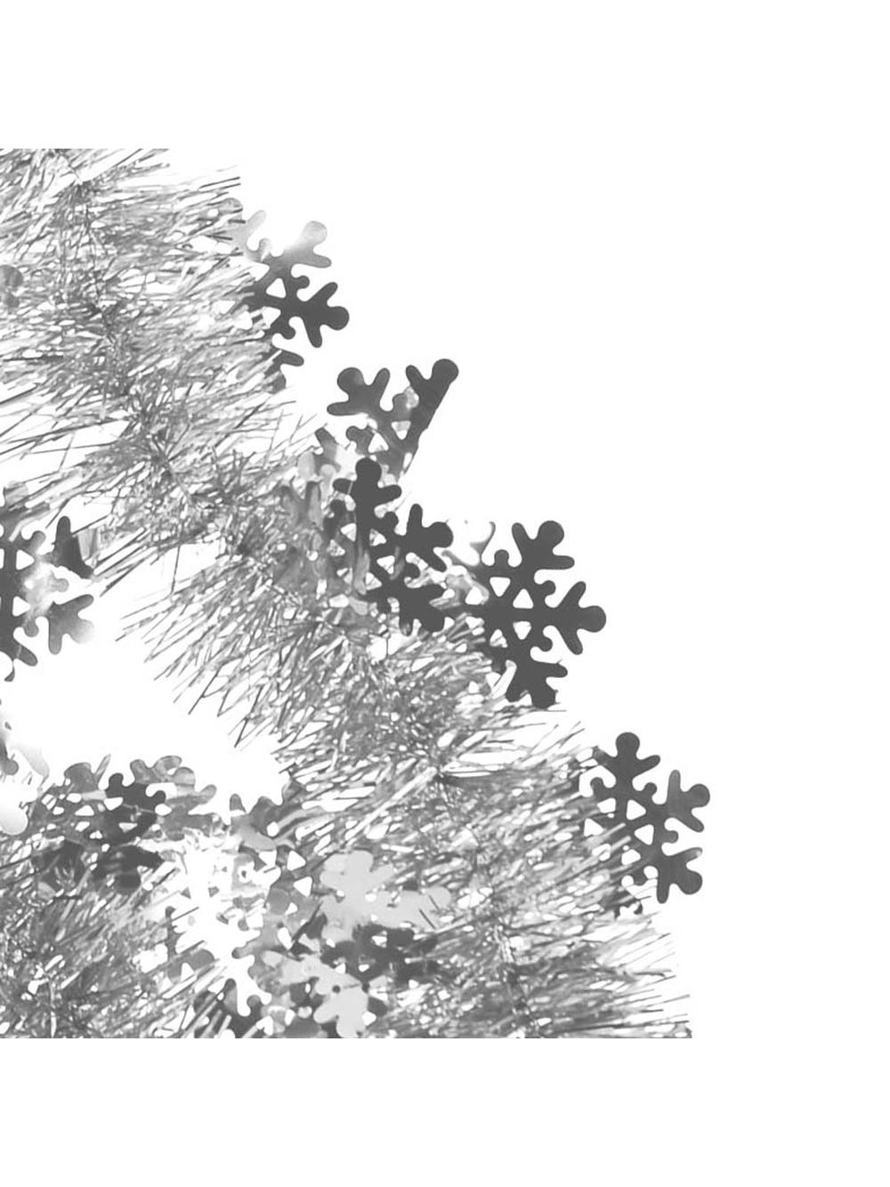 Łańcuch dekoracyjny - śnieżynki srebrny