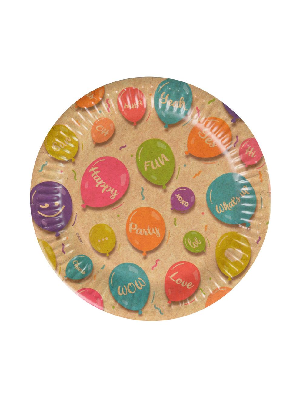 Talerze papierowe - Kraft Balloons (12 szt.) - FSC Mix Credit