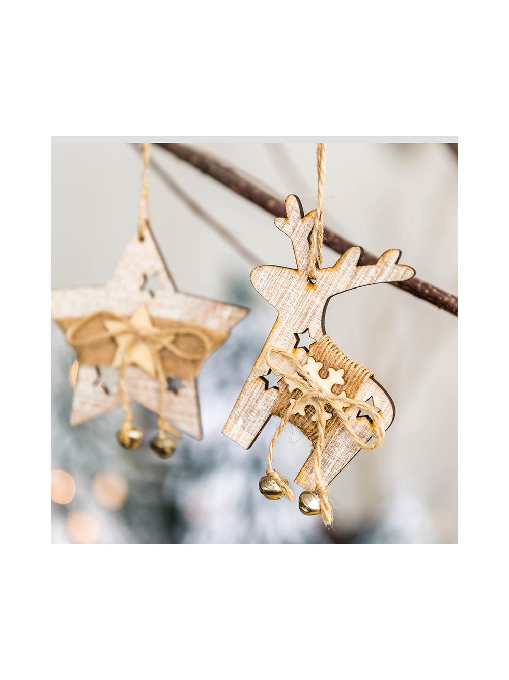 Drewniana zawieszka z dzwoneczkami