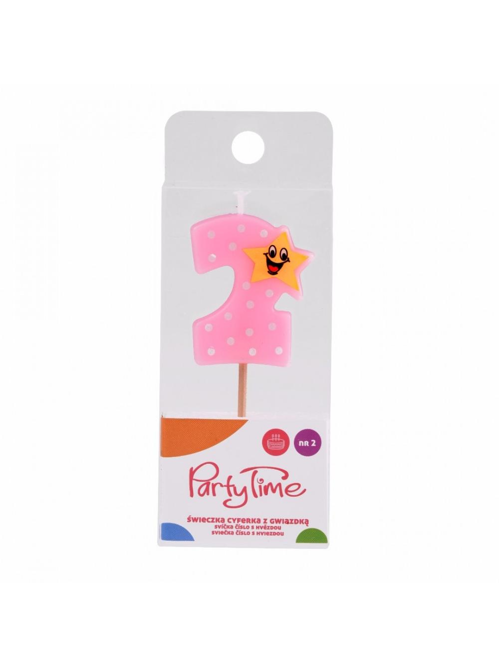 Świeczka cyferka z gwiazdką nr 2