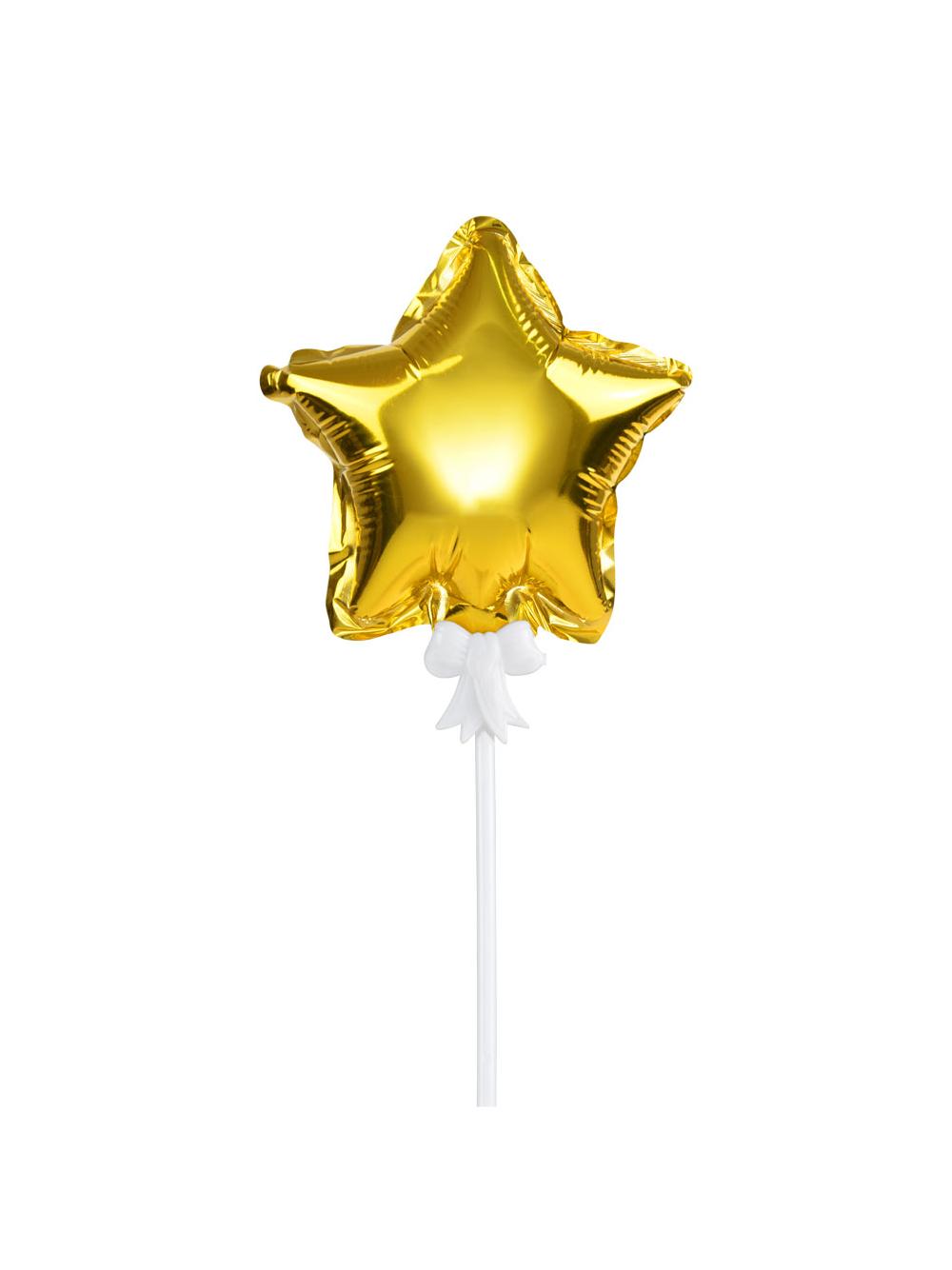 Balon foliowy na patyczku gwiazdka złoty