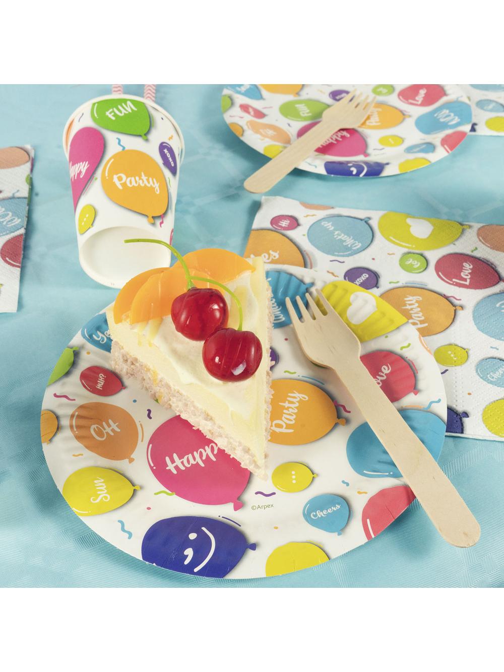 Talerze papierowe - Happy Balloons (8 szt.) - FSC Mix Credit