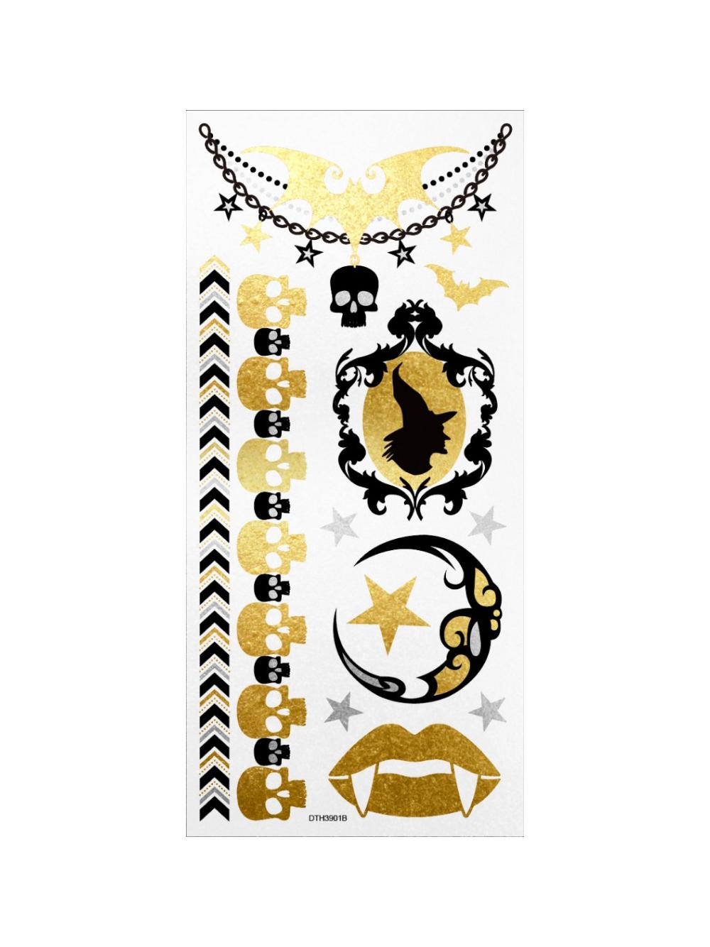 Metaliczne tatuaże halloweenowe