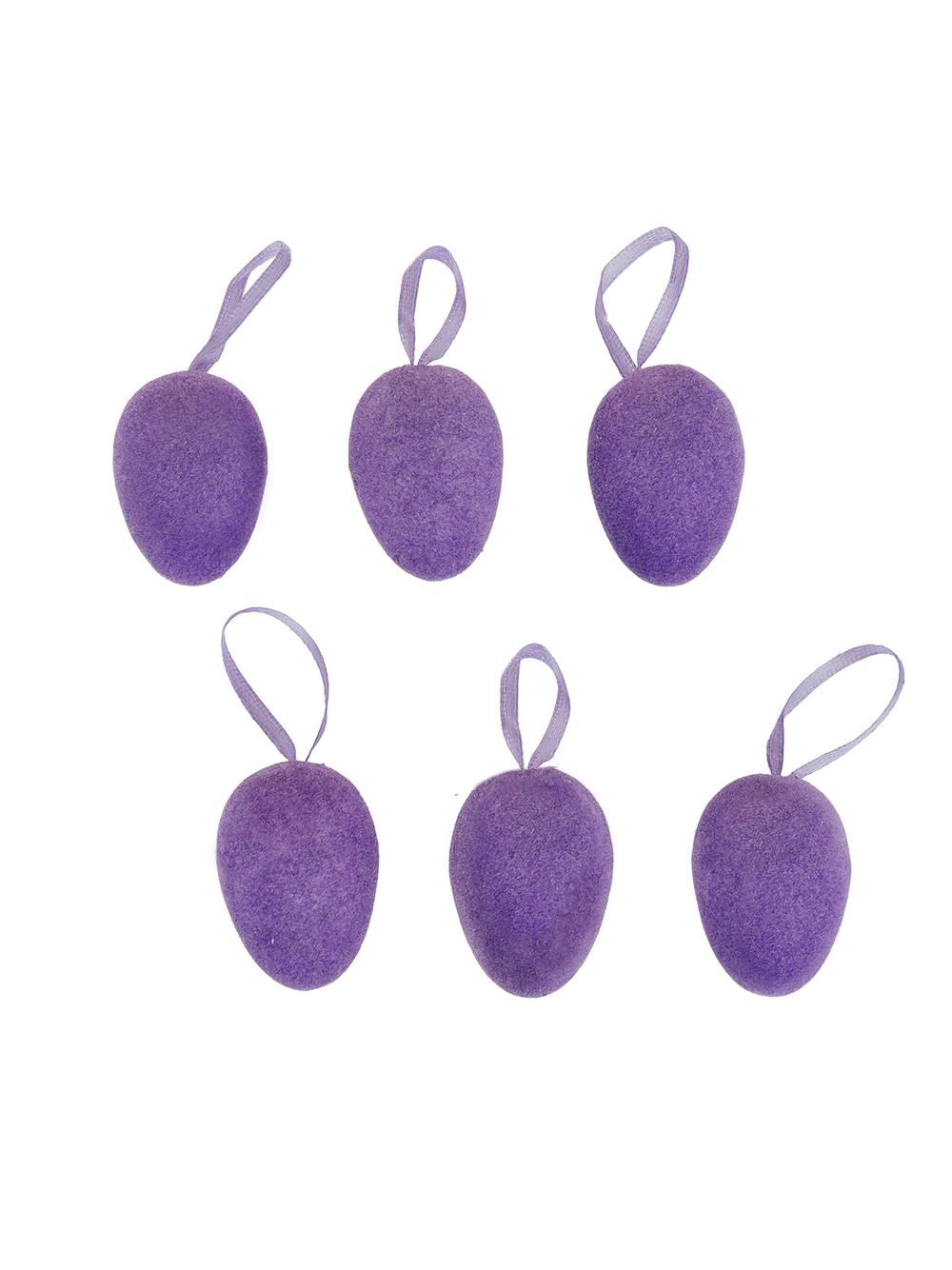 Dekoracyjne jajeczka flokowane małe (6 szt.)