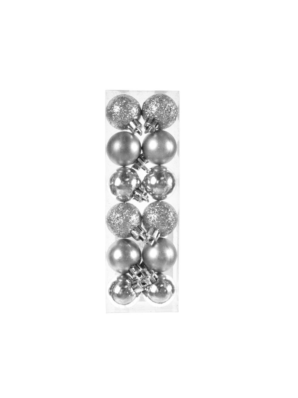 Bombki mini (12 szt.) srebrne