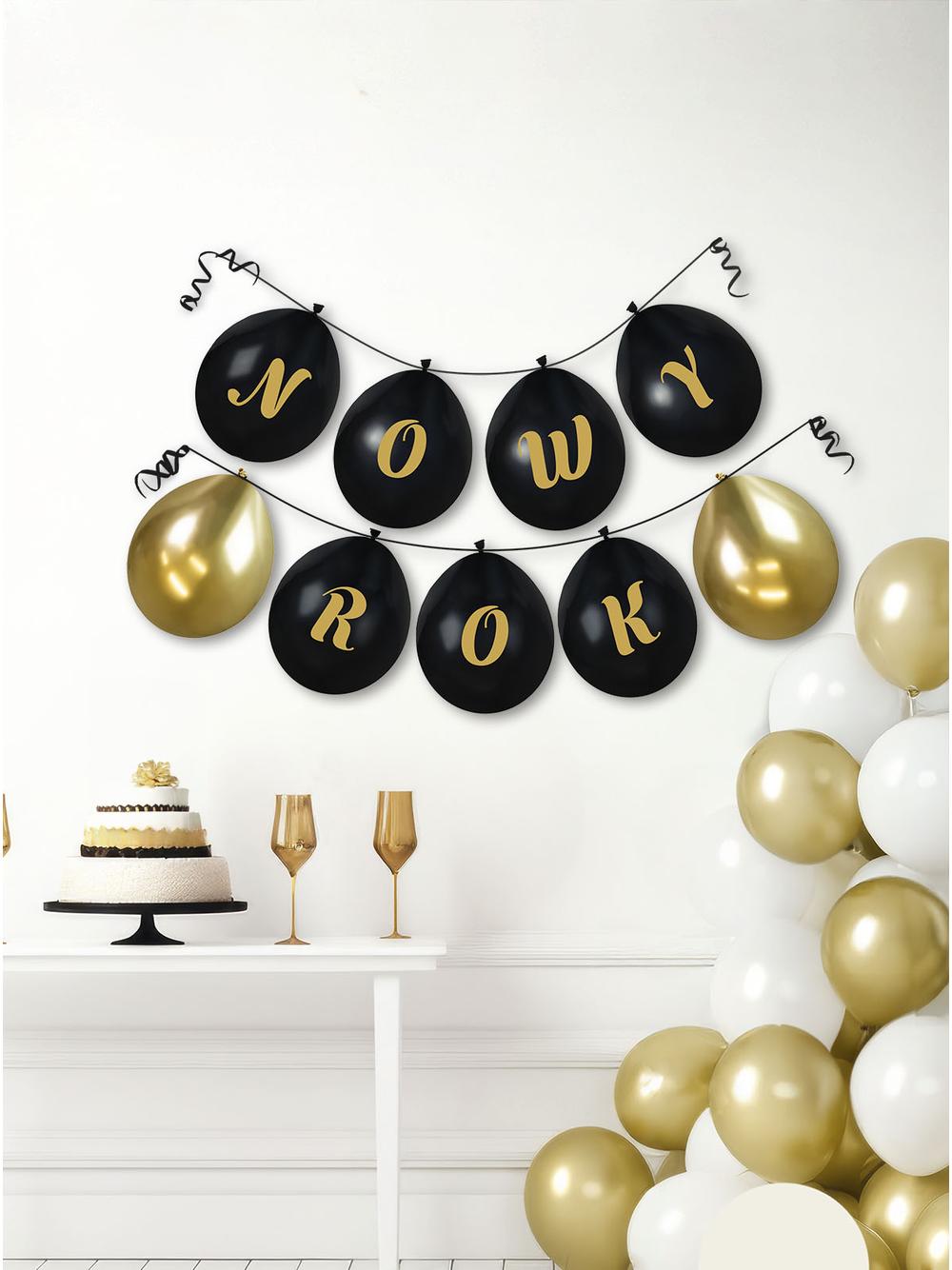 Balony z nadrukiem - Nowy Rok (9 szt.)