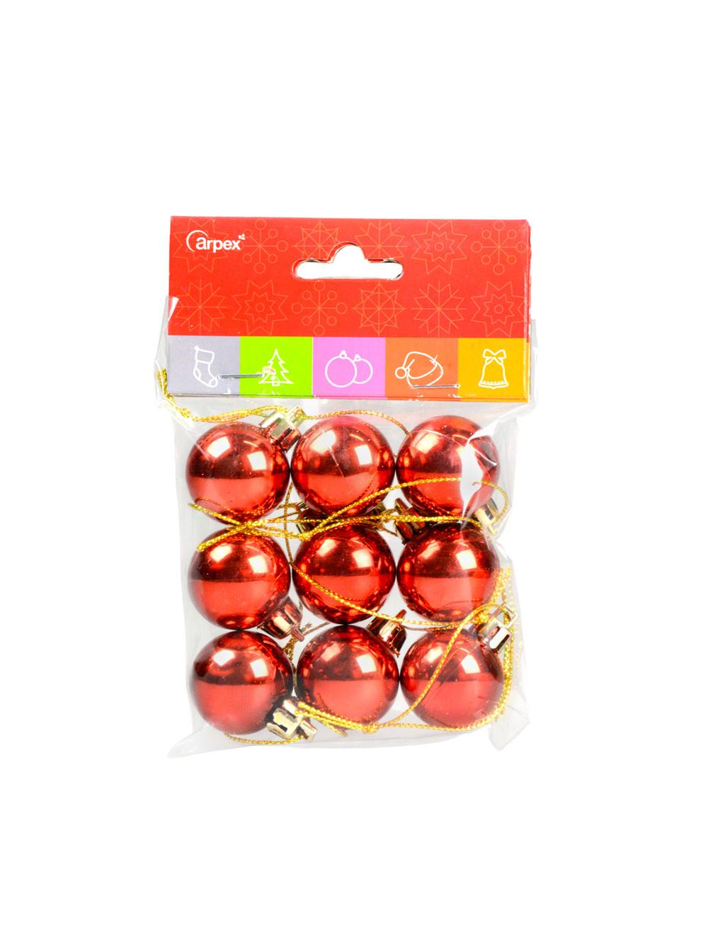 Bombki mini (9 szt.) czerwone