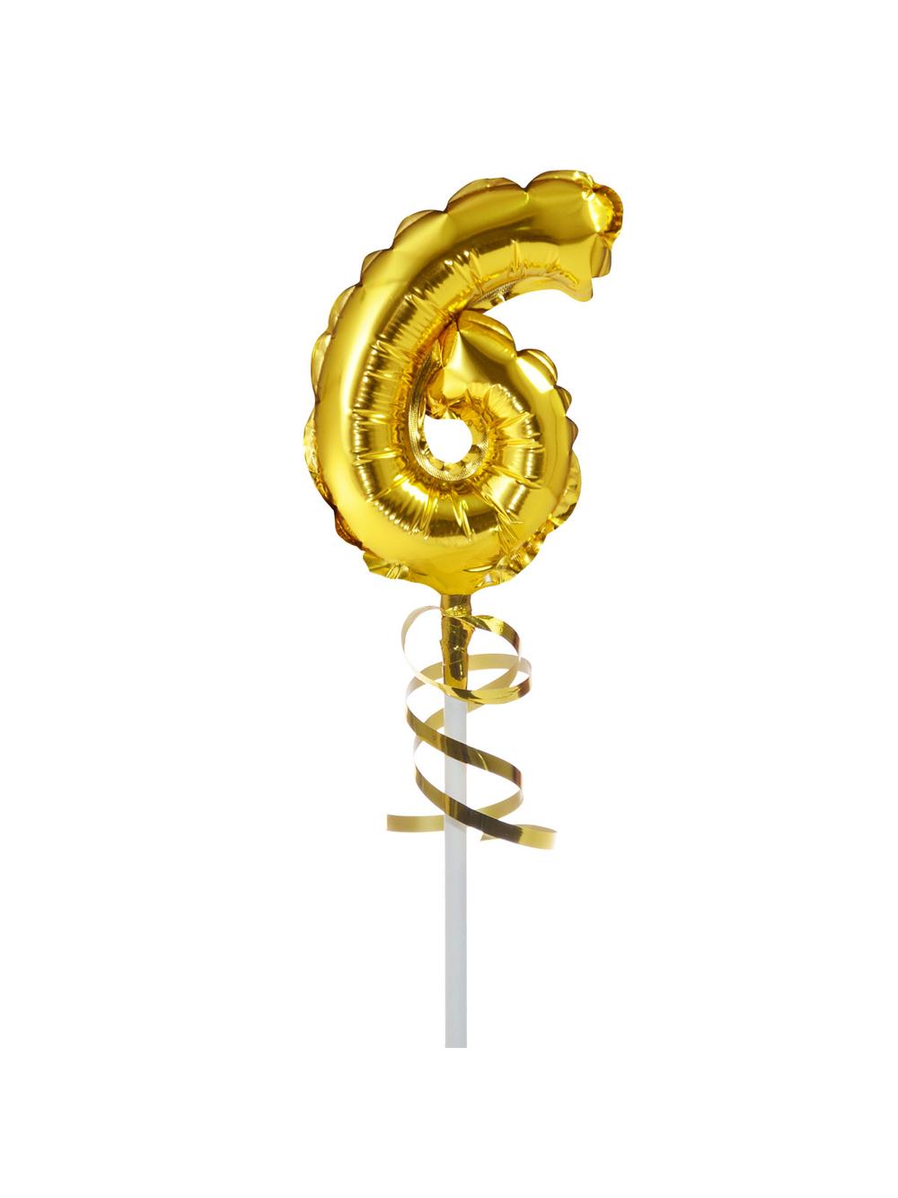 Balon foliowy na patyczku nr 6 złoty