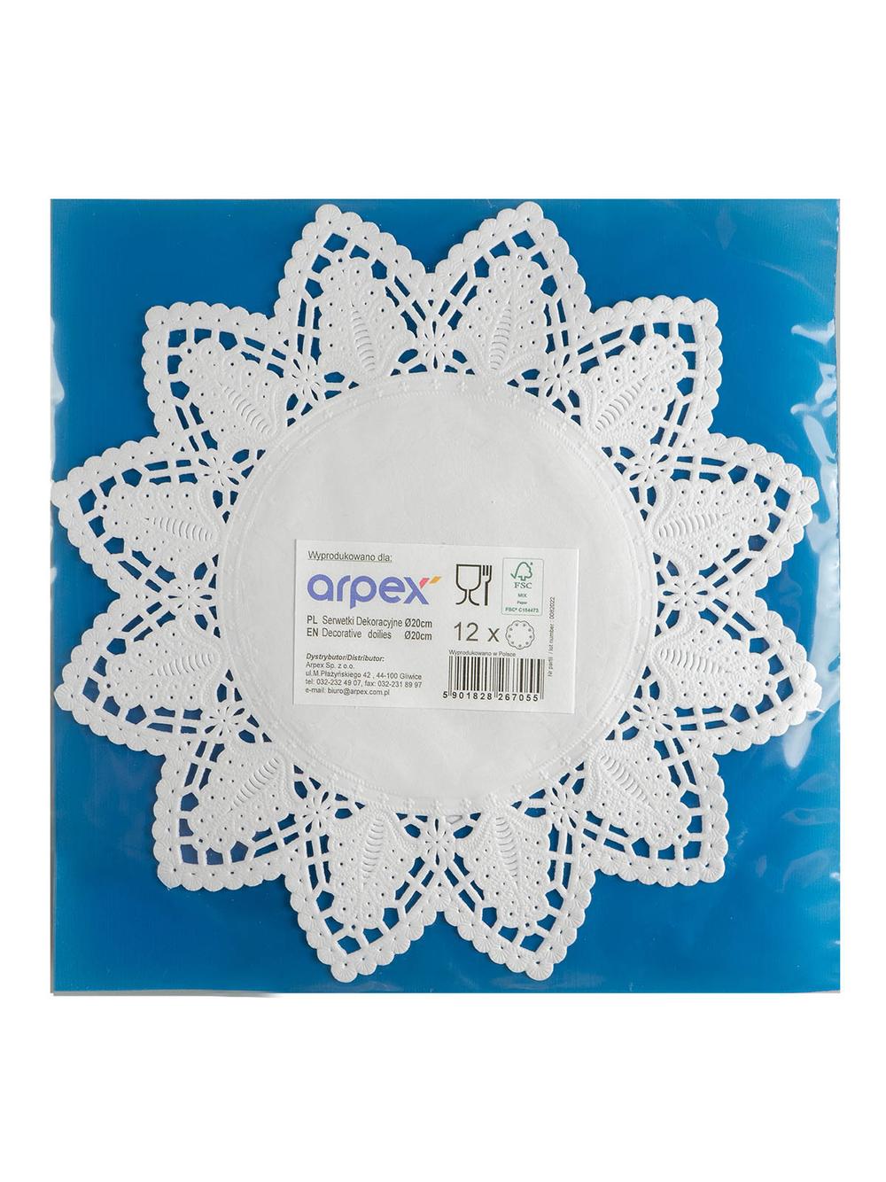 Serwetka biała śr. 20 cm (12 szt.) - FSC Mix Credit