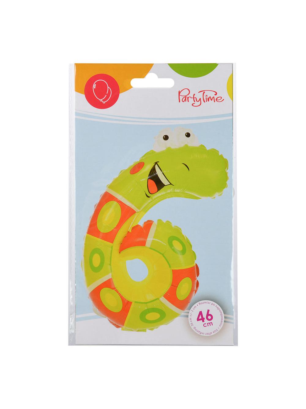 Balon foliowy cyferka zwierzątko nr 6
