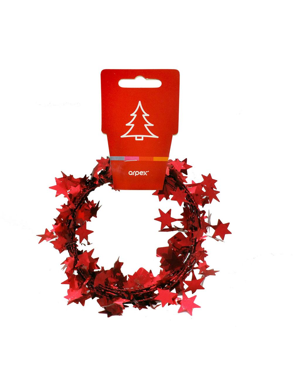 Łańcuch z gwiazdkami czerwony