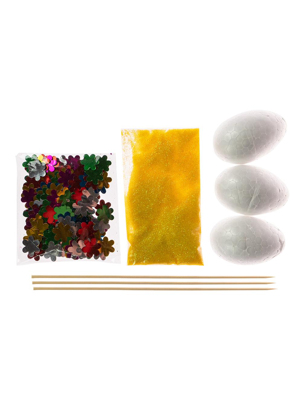 Zestaw dekoracji kreatywnych na piku II (jajka x3, elementy do zdobienia)