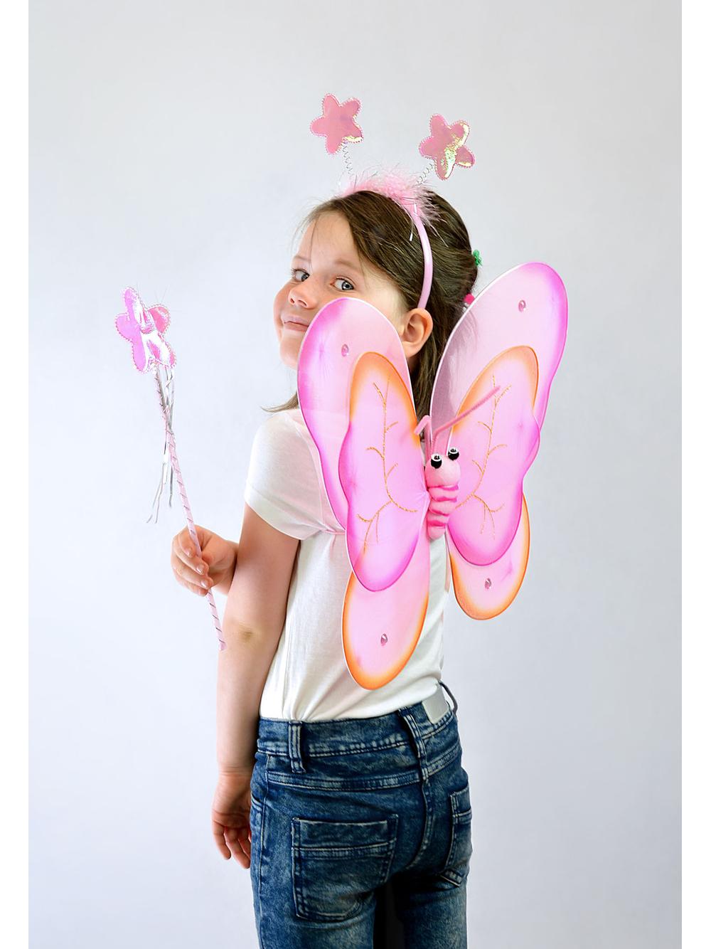 Komplet skrzydełka motyla różowy