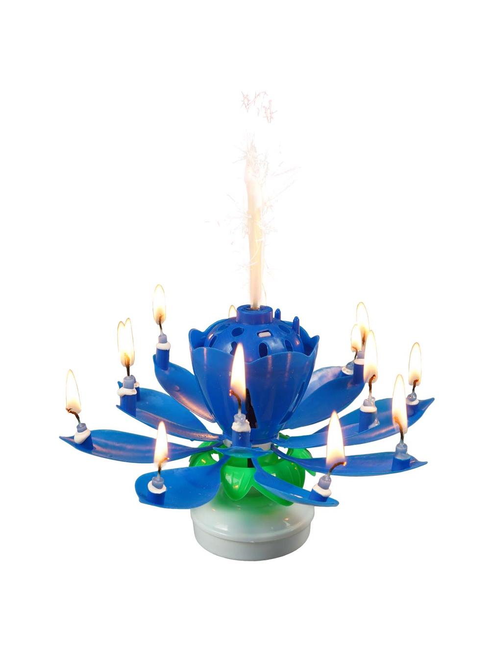 Świeczka grająco tańcząca - niebieska