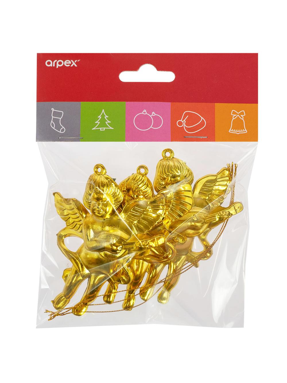 Aniołki wiszące (3 szt.) złote