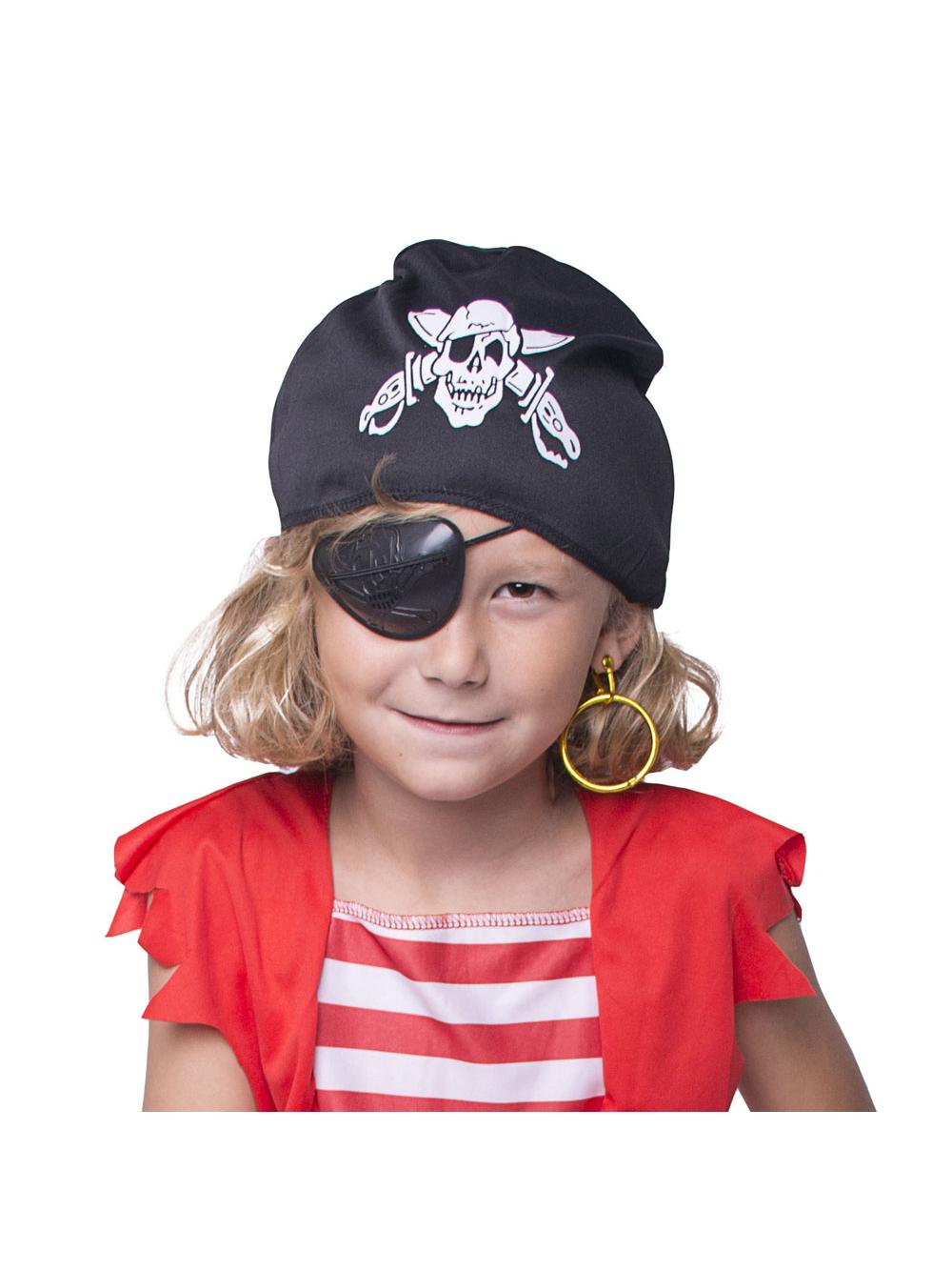 Piracka przepaska na oko i kolczyk