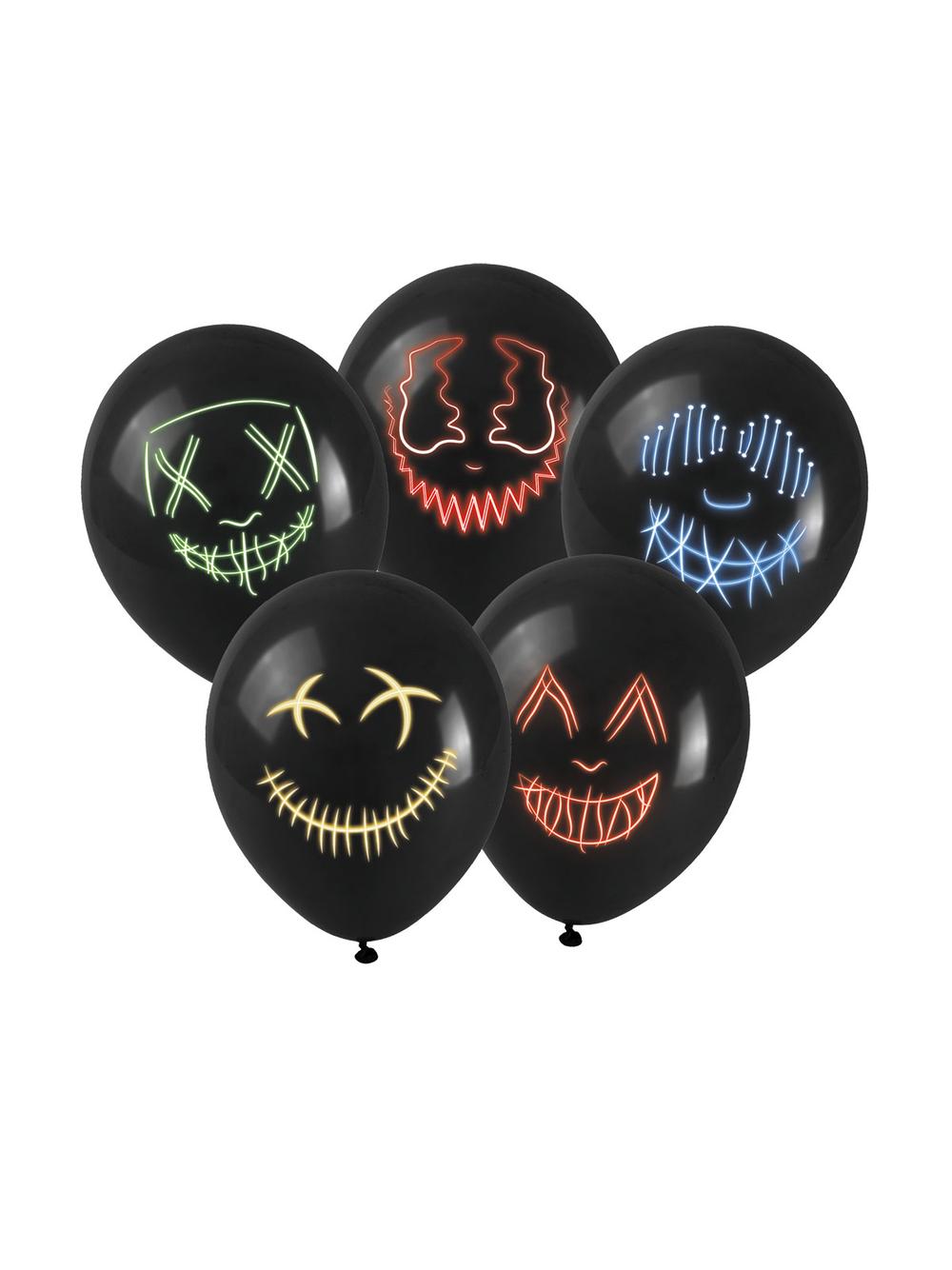 Balony z nadrukiem - efekt maski led (5 szt.)