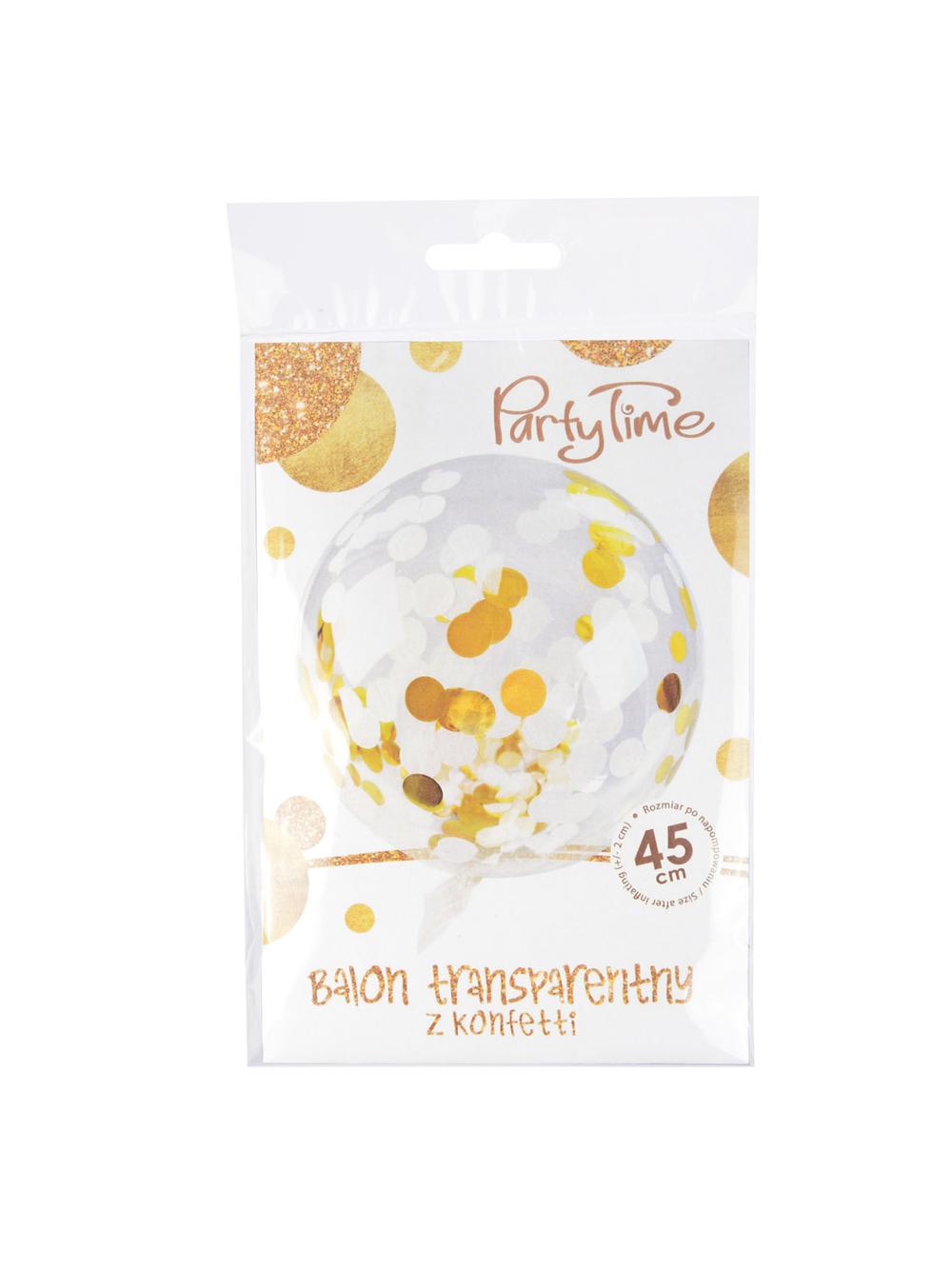 Balon transparentny z konfetti - Celebrate! srebrne