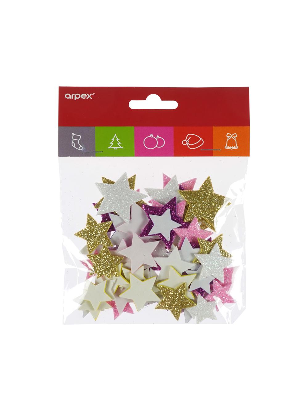 Naklejki brokatowe gwiazdki - mix kolorów