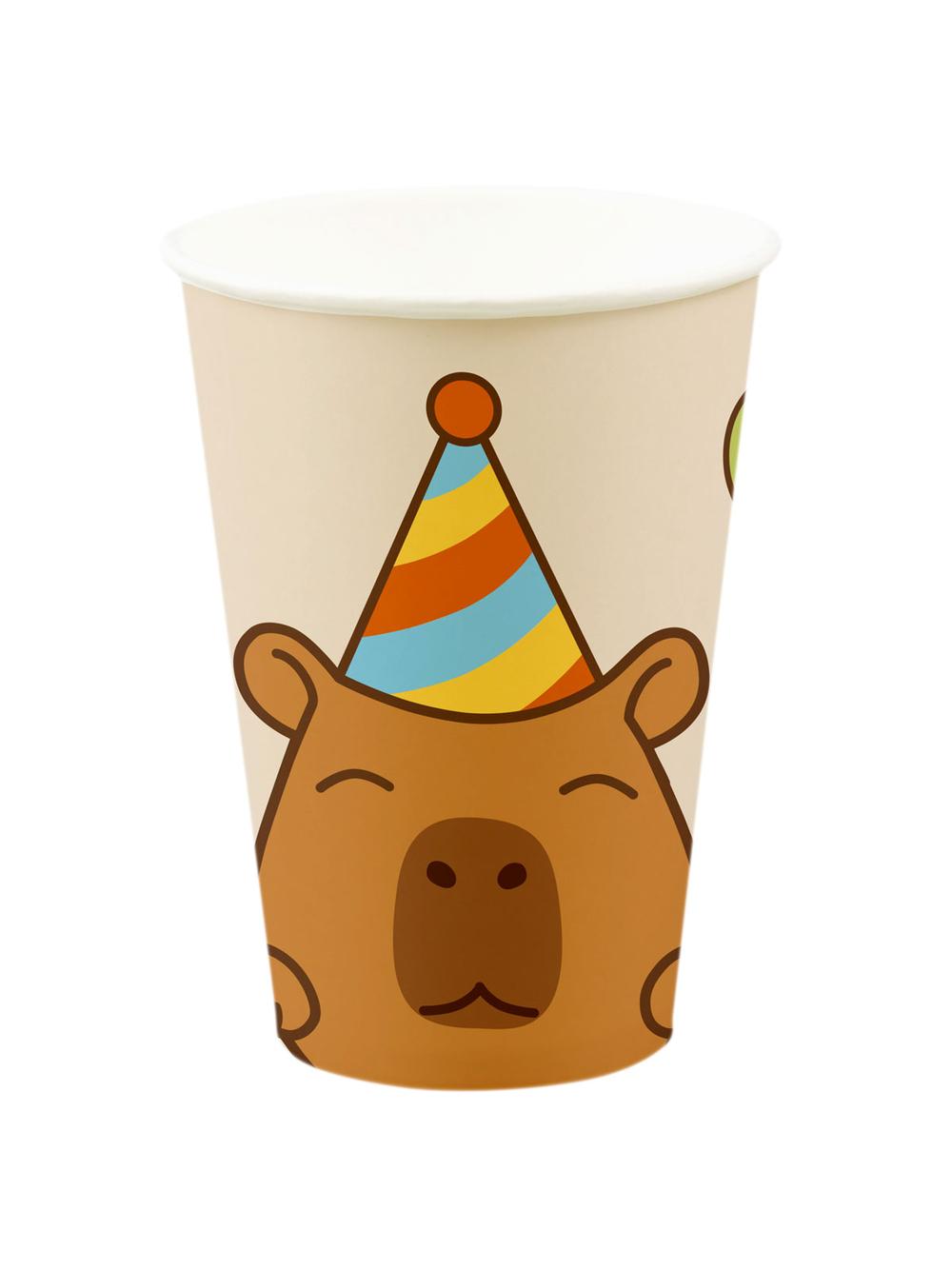 Kubki papierowe - Kapibara (8 szt.)