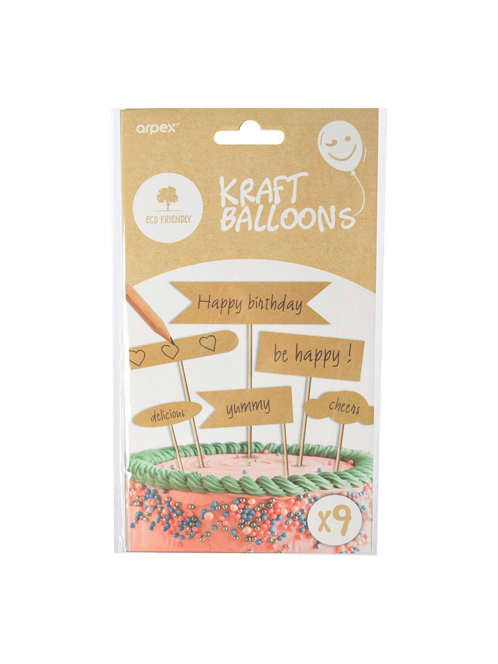 Pickery flagi - Kraft Balloons (9 szt.)