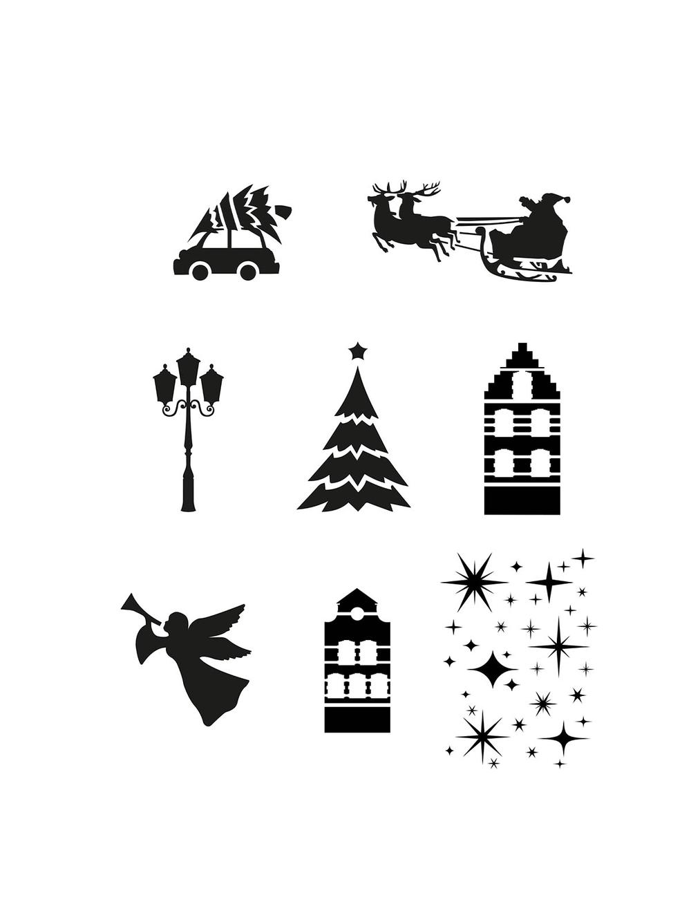 Szablony do sztucznego śniegu duże (8 szt.)