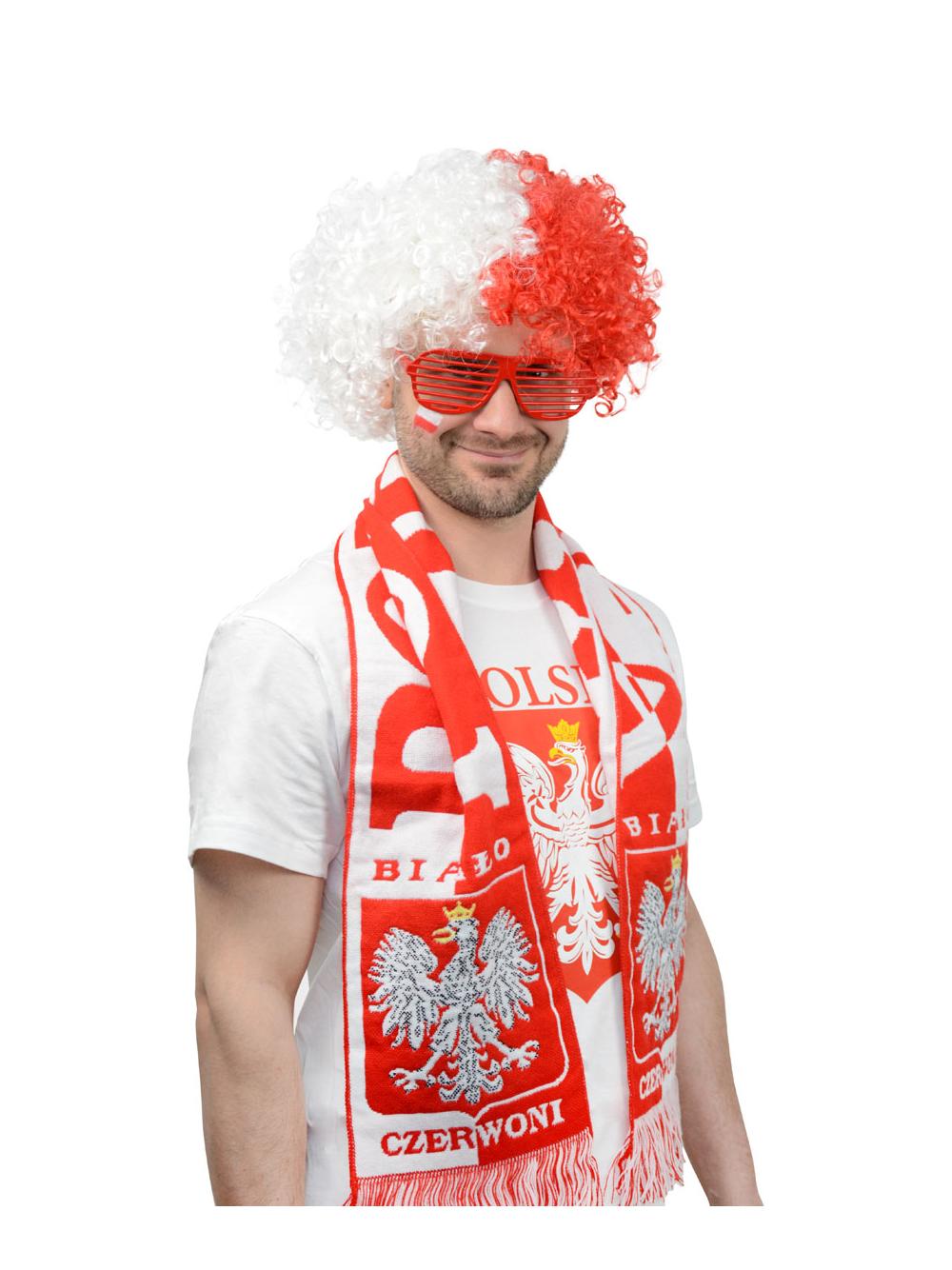 Peruka Afro "Biało-Czerwoni"