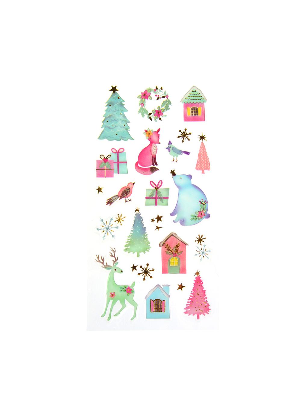 Naklejki świąteczne - pastelowy czar